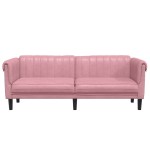 vidaXL Canapea cu 3 locuri, roz, catifea