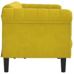 vidaXL Canapea cu 3 locuri, galben, catifea vidaXL Canapea cu 3 locuri, galben, catifea