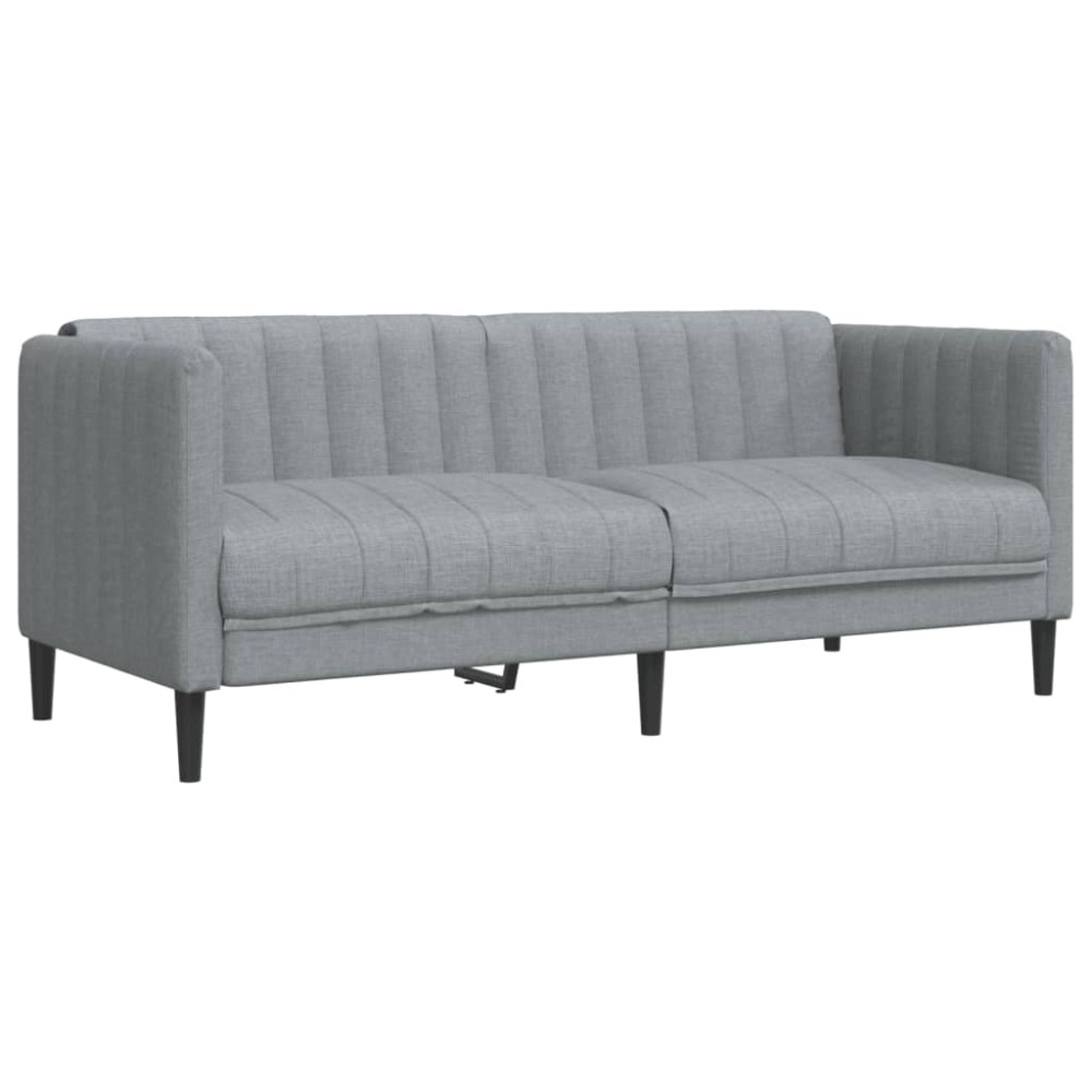 vidaXL Canapea, 2 locuri, gri deschis, material textil