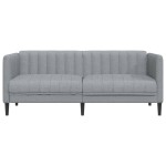 vidaXL Canapea, 2 locuri, gri deschis, material textil