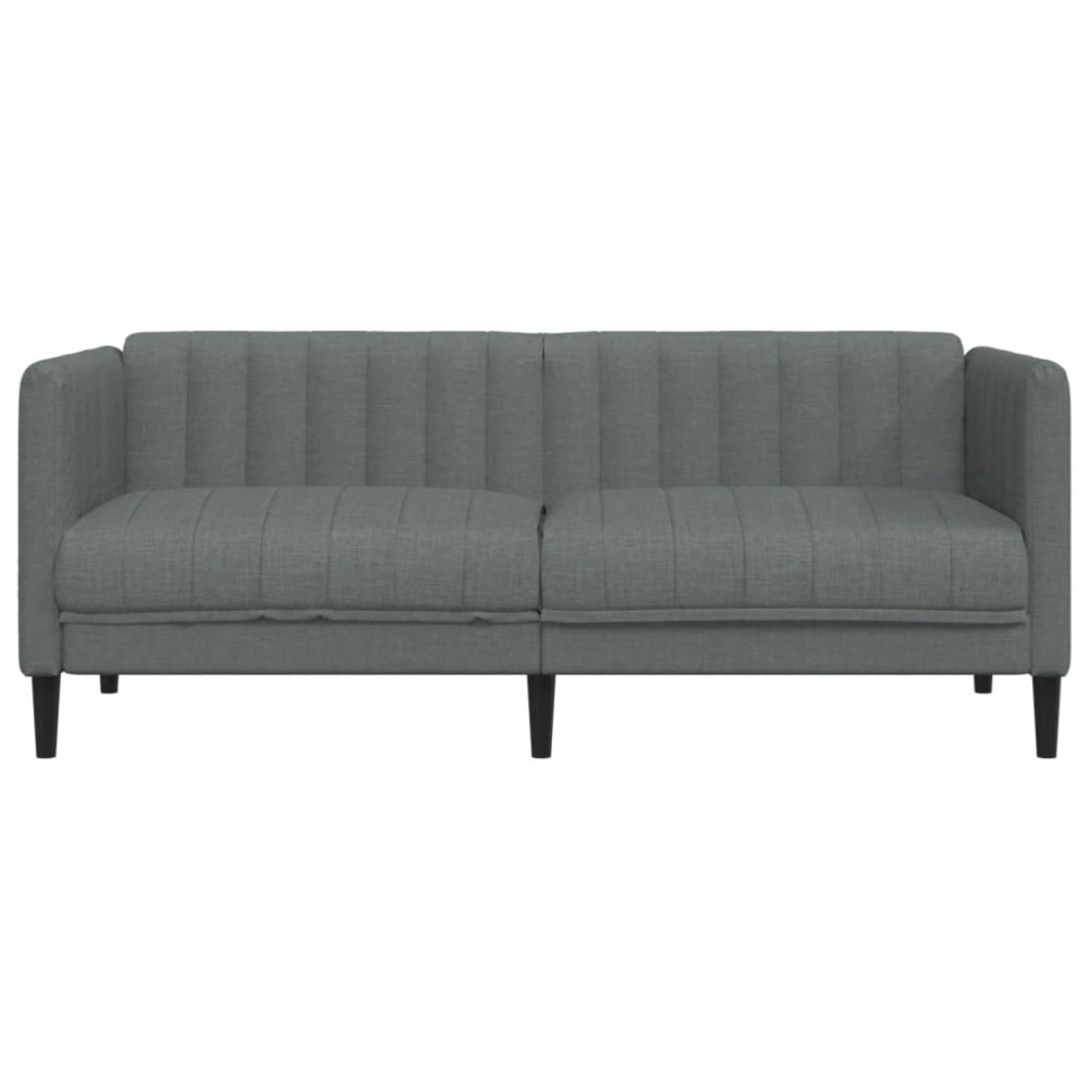 vidaXL Canapea, 2 locuri, gri închis, material textil
