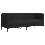 vidaXL Canapea, 2 locuri, negru, material textil