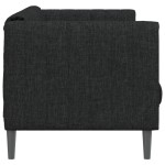 vidaXL Canapea, 2 locuri, negru, material textil