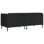 vidaXL Canapea, 2 locuri, negru, material textil