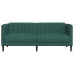 vidaXL Canapea, 2 locuri, verde închis, material textil