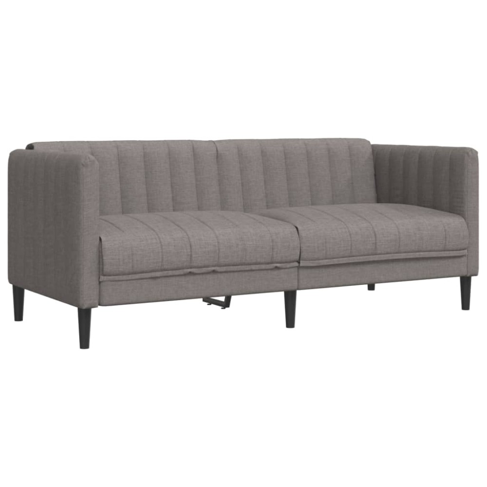 vidaXL Canapea, 2 locuri, gri taupe, material textil