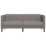 vidaXL Canapea, 2 locuri, gri taupe, material textil
