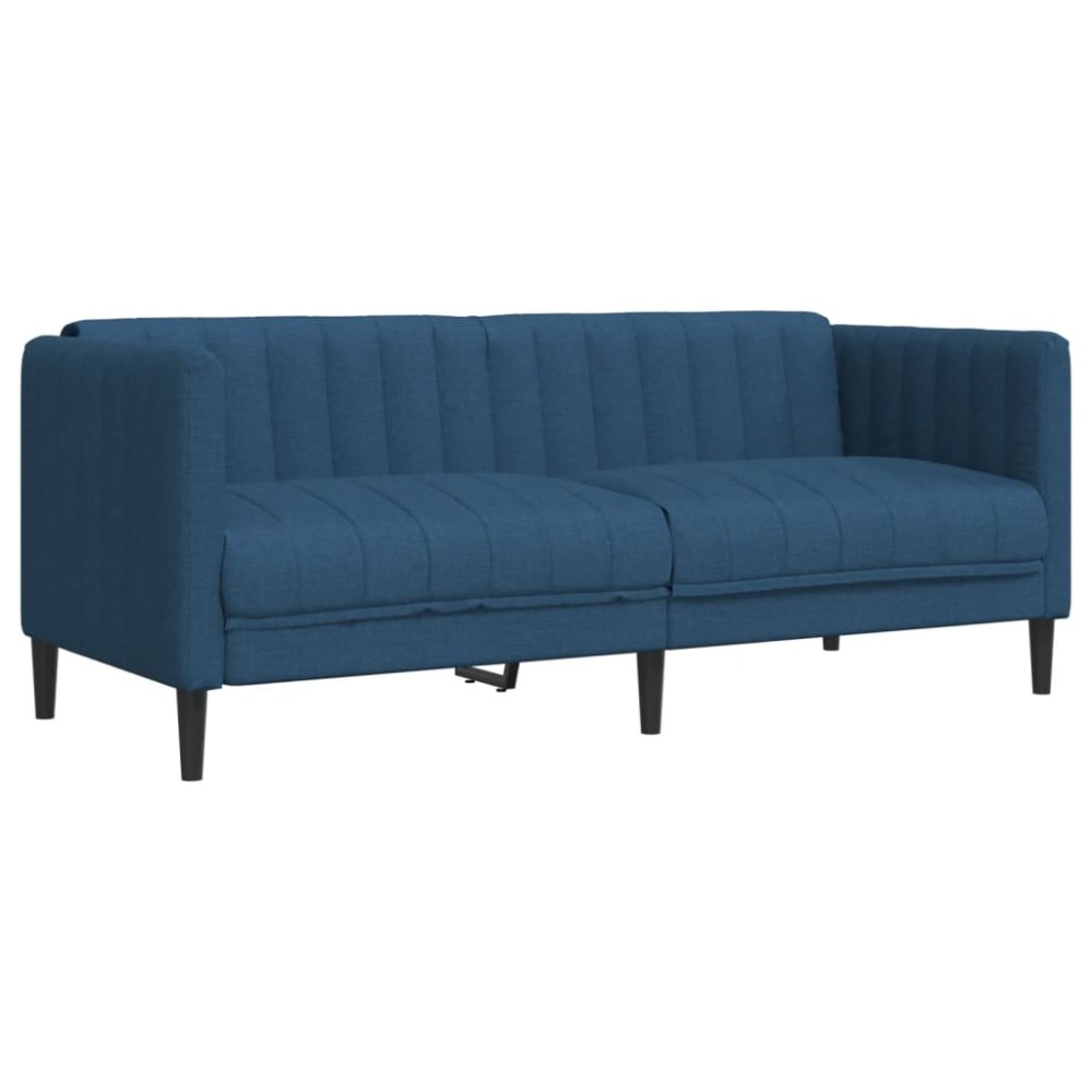 vidaXL Canapea cu 2 locuri, albastru, material textil