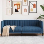 vidaXL Canapea cu 2 locuri, albastru, material textil vidaXL Canapea cu 2 locuri, albastru, material textil