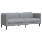 vidaXL Canapea cu 3 locuri, gri deschis, material textil vidaXL Canapea cu 3 locuri, gri deschis, material textil
