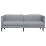 vidaXL Canapea cu 3 locuri, gri deschis, material textil vidaXL Canapea cu 3 locuri, gri deschis, material textil