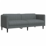 vidaXL Canapea cu 3 locuri, gri închis, material textil vidaXL Canapea cu 3 locuri, gri închis, material textil