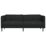 vidaXL Canapea, 2 locuri, negru, material textil