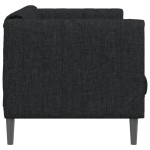 vidaXL Canapea, 2 locuri, negru, material textil