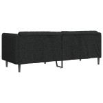 vidaXL Canapea, 2 locuri, negru, material textil