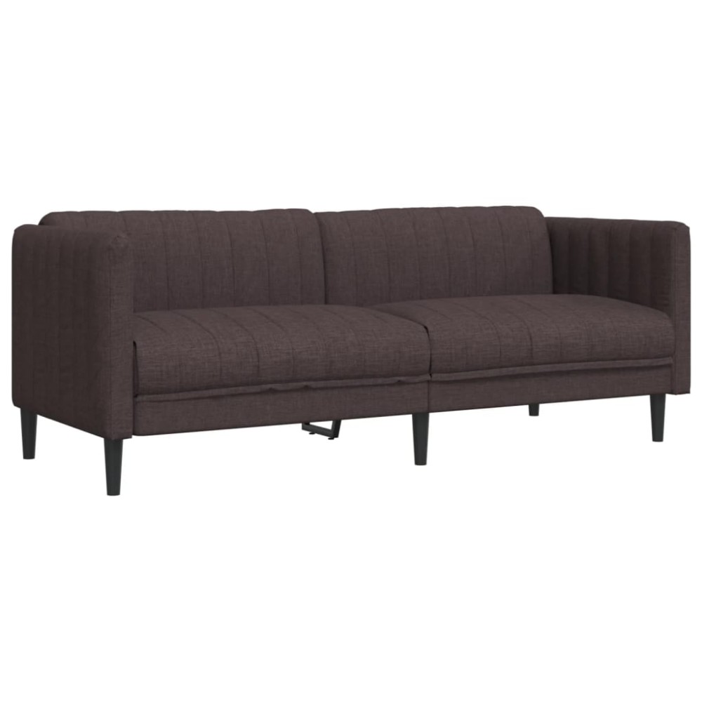 vidaXL Canapea cu 3 locuri, maro închis, material textil