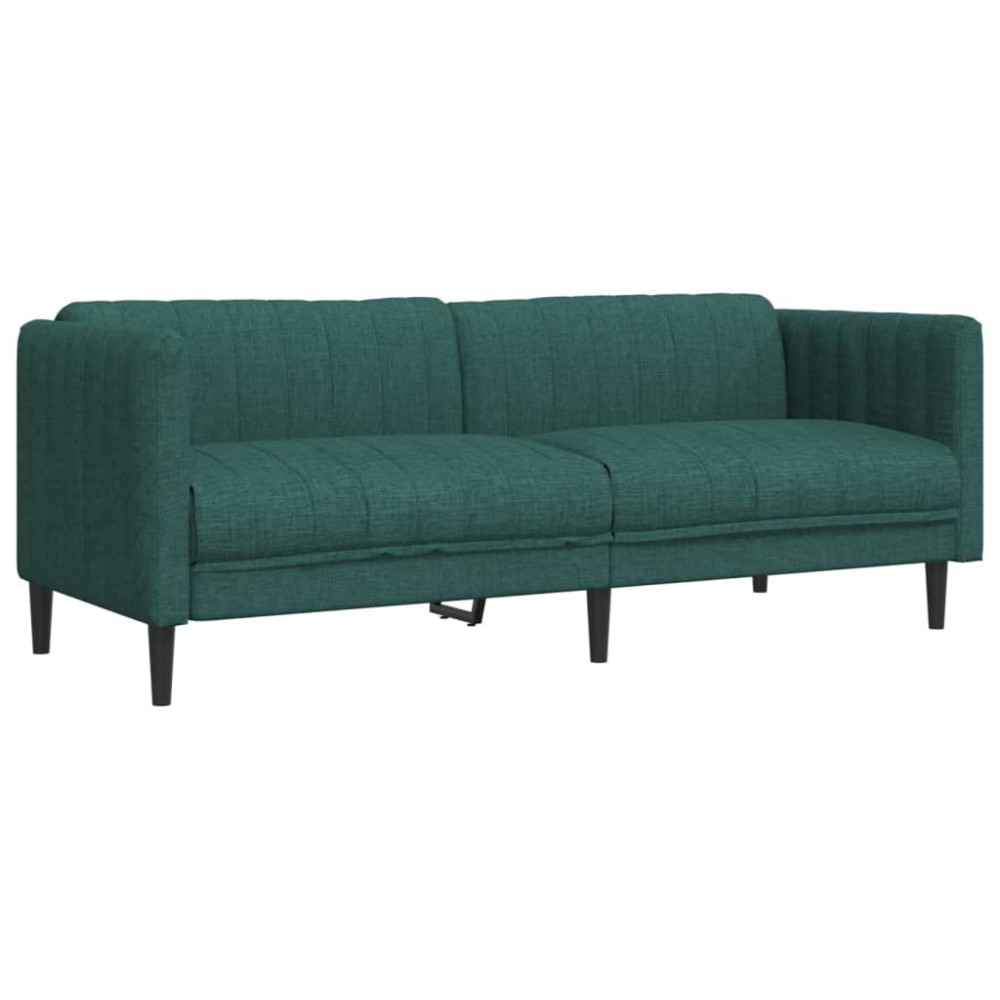 vidaXL Canapea cu 3 locuri, verde închis, material textil