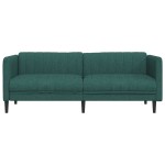 vidaXL Canapea cu 3 locuri, verde închis, material textil vidaXL Canapea cu 3 locuri, verde închis, material textil