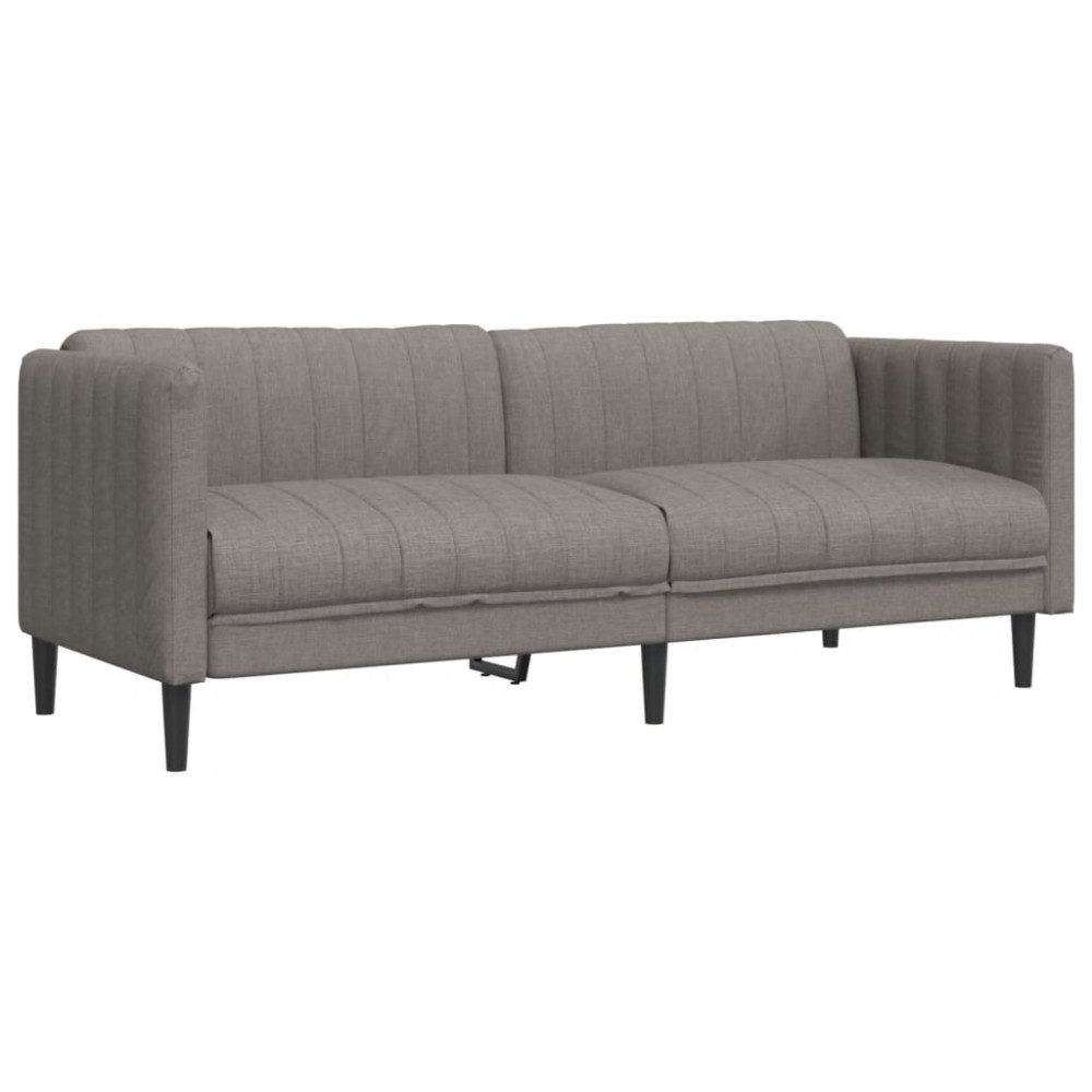 vidaXL Canapea cu 3 locuri, gri taupe, material textil