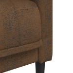 vidaXL Canapea cu 3 locuri, maro, piele întoarsă ecologică