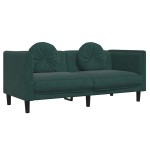 vidaXL Canapea cu perne, 2 locuri, verde închis, catifea vidaXL Canapea cu perne, 2 locuri, verde închis, catifea