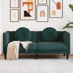 vidaXL Canapea cu perne, 2 locuri, verde închis, catifea vidaXL Canapea cu perne, 2 locuri, verde închis, catifea