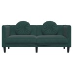 vidaXL Canapea cu perne, 2 locuri, verde închis, catifea vidaXL Canapea cu perne, 2 locuri, verde închis, catifea