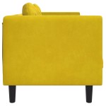vidaXL Canapea cu perne, 3 locuri, galben, catifea vidaXL Canapea cu perne, 3 locuri, galben, catifea