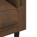 vidaXL Canapea cu perne, 3 locuri, maro, piele întoarsă ecologică