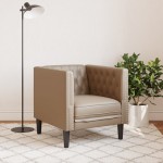 vidaXL Fotoliu Chesterfield, cappuccino, piele ecologică