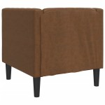 vidaXL Fotoliu Chesterfield, maro, piele întoarsă ecologică