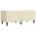 vidaXL Canapea Chesterfield cu 2 locuri, crem, piele ecologică vidaXL Canapea Chesterfield cu 2 locuri, crem, piele ecologică