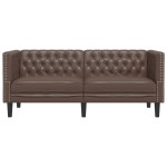 vidaXL Canapea Chesterfield cu 2 locuri, maro, piele ecologică