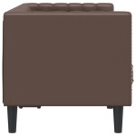 vidaXL Canapea Chesterfield cu 2 locuri, maro, piele ecologică