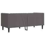 vidaXL Canapea Chesterfield cu 2 locuri, gri, piele ecologică vidaXL Canapea Chesterfield cu 2 locuri, gri, piele ecologică