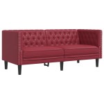 vidaXL Canapea Chesterfield cu 2 locuri, roșu vin, piele ecologică vidaXL Canapea Chesterfield cu 2 locuri, roșu vin, piele ecologică