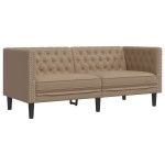 vidaXL Canapea Chesterfield cu 2 locuri, cappuccino, piele ecologică vidaXL Canapea Chesterfield cu 2 locuri, cappuccino, piele ecologică