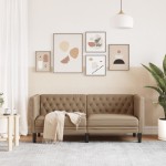 vidaXL Canapea Chesterfield cu 2 locuri, cappuccino, piele ecologică vidaXL Canapea Chesterfield cu 2 locuri, cappuccino, piele ecologică