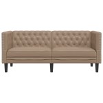 vidaXL Canapea Chesterfield cu 2 locuri, cappuccino, piele ecologică vidaXL Canapea Chesterfield cu 2 locuri, cappuccino, piele ecologică