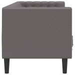 vidaXL Canapea Chesterfield cu 3 locuri, gri, piele ecologică