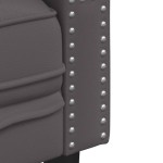 vidaXL Canapea Chesterfield cu 3 locuri, gri, piele ecologică