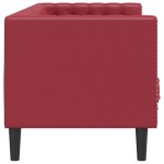 vidaXL Canapea Chesterfield cu 3 locuri, roșu vin, piele ecologică
