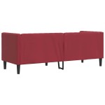 vidaXL Canapea Chesterfield cu 3 locuri, roșu vin, piele ecologică