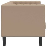 vidaXL Canapea Chesterfield cu 3 locuri, cappuccino, piele ecologică vidaXL Canapea Chesterfield cu 3 locuri, cappuccino, piele ecologică