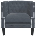vidaXL Fotoliu Chesterfield, gri închis, catifea
