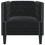 vidaXL Fotoliu Chesterfield, negru, catifea