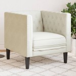 vidaXL Fotoliu Chesterfield, crem, catifea