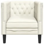 vidaXL Fotoliu Chesterfield, crem, catifea