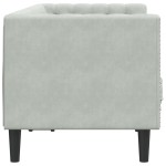vidaXL Canapea Chesterfield cu pernuțe/2 locuri, gri deschis, catifea vidaXL Canapea Chesterfield cu pernuțe/2 locuri, gri deschis, catifea