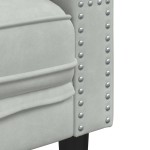vidaXL Canapea Chesterfield cu pernuțe/2 locuri, gri deschis, catifea vidaXL Canapea Chesterfield cu pernuțe/2 locuri, gri deschis, catifea
